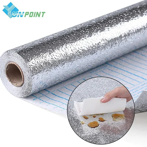 Універсальна самоклеюча нано-плівка ALUMINUM STICKER для кухні 5м - стильний захист меблів.