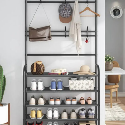 Універсальна вішалка New simple floor clothes rack 5 полиць для одягу з металу, висота 171 см, зберігає форму одягу.