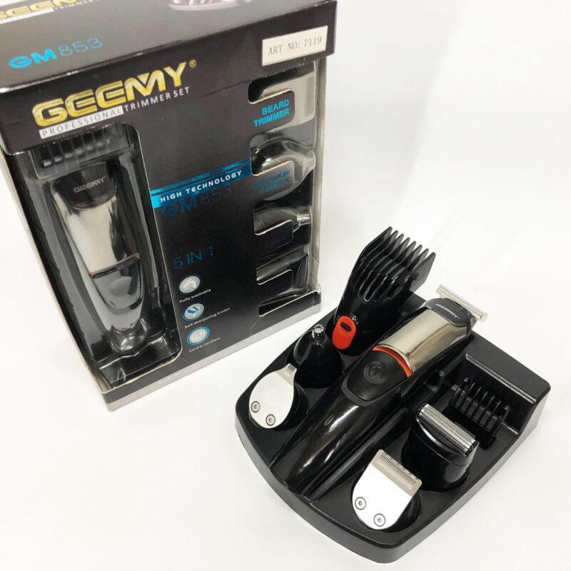 Машинка для стрижки Geemy GM-853 5в1 з 6 насадками для стильної стрижки