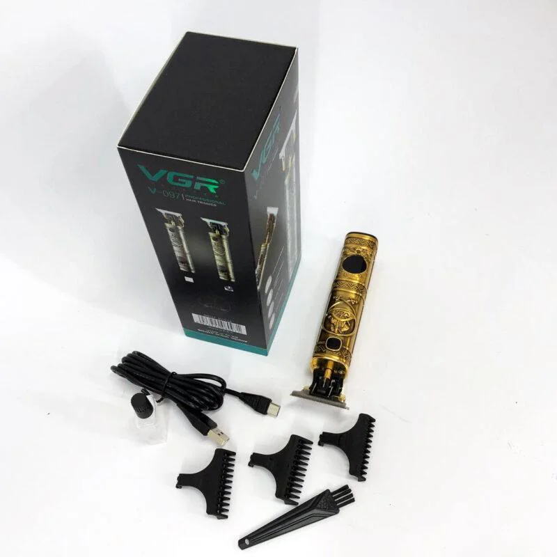 VGR V-097 Машинка для стрижки волосся і бороди Золота 120 хвилин автономної роботи 4 насадки