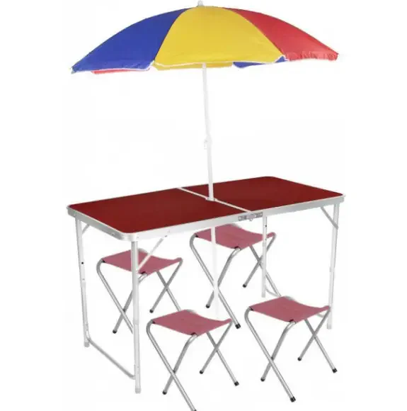 zont-v-podarok-raskladnoy-stol-dlya-piknika-v-chemodane-folding-table-120-60-70-sm-4-stula-19292172891103_0d0557c20a Стіл Folding Table 120*60*70 для пікніка з 4 стільцями, коричневий, просте складання, великий розмір для 6-8 осіб